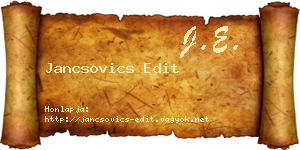 Jancsovics Edit névjegykártya