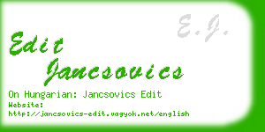 edit jancsovics business card